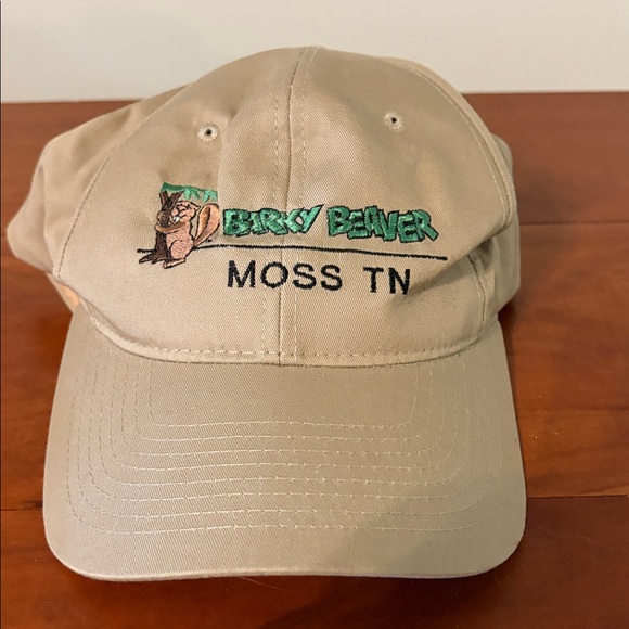 Barky Beaver Moss TN Beige Dad Hat Snapback One Size NWOT - Picture 2 of 7